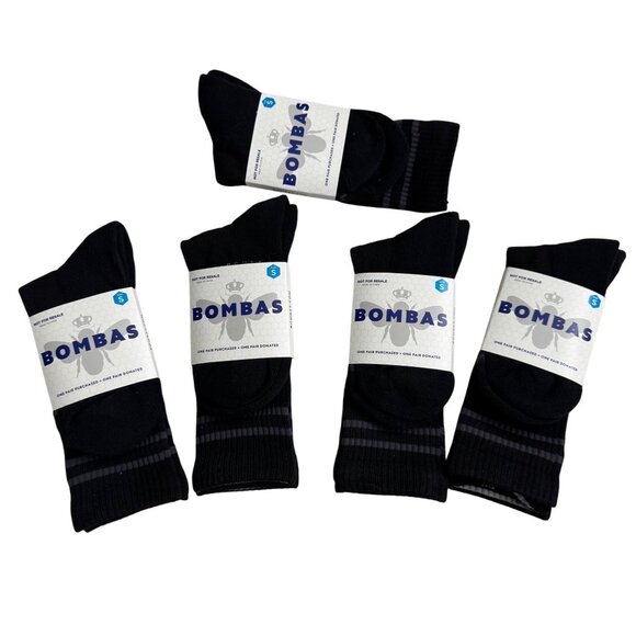 Bombas Womens Small Black Socks With Performance Footbed  Honeycomb Arch Support - Picture 1 of 5